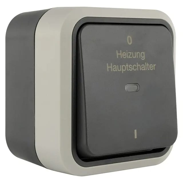 Hamburg Heizungsschalter (Grau/Anthrazit, Matt, Kunststoff, Aufputzmontage, IP55)
