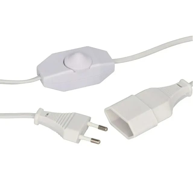 Verlängerungskabel mit Dimmer (Weiß, 1,6 m, H05VVH2-F)