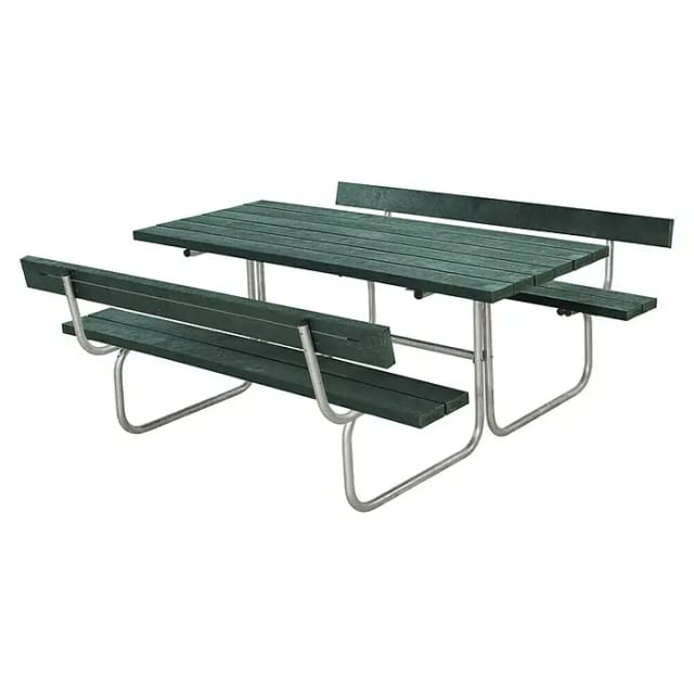 Plus Sitzgruppen-Set Classic (Grün, Stahl/ReTex, 6 Personen, mit Rückenlehne)