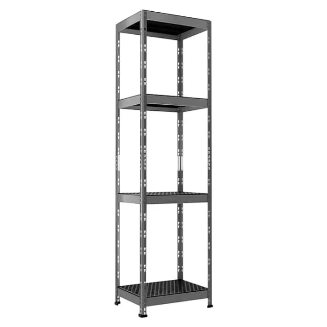 AR Shelving Metallregal Outdoor (H x B x T: 180 x 50 x 38 cm, Traglast pro Boden: 100 kg, Anzahl Böden: 4 Stk., Stecken, Silber)