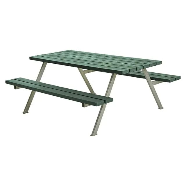 Plus Sitzgruppen-Set Alpha (Grün, Stahl/ReTex, 6 Personen, ohne Rückenlehne)