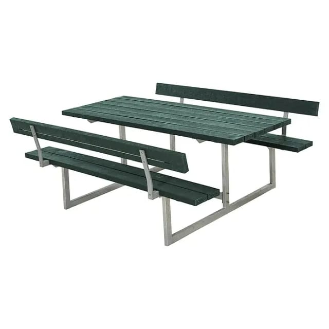 Plus Sitzgruppen-Set Basic (Grün, Stahl/ReTex, 6 Personen, mit Rückenlehne)