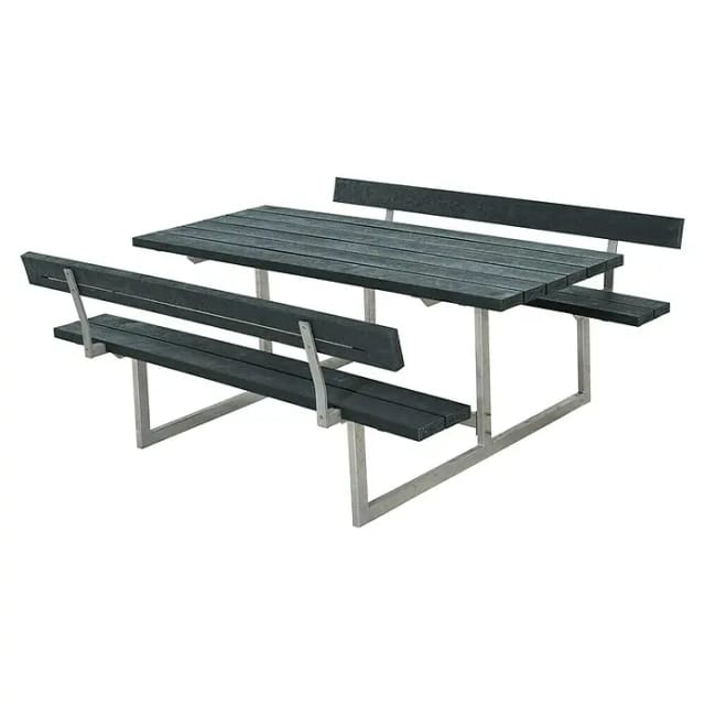 Plus Sitzgruppen-Set Basic (Grau, Stahl/ReTex, 6 Personen, mit Rückenlehne)