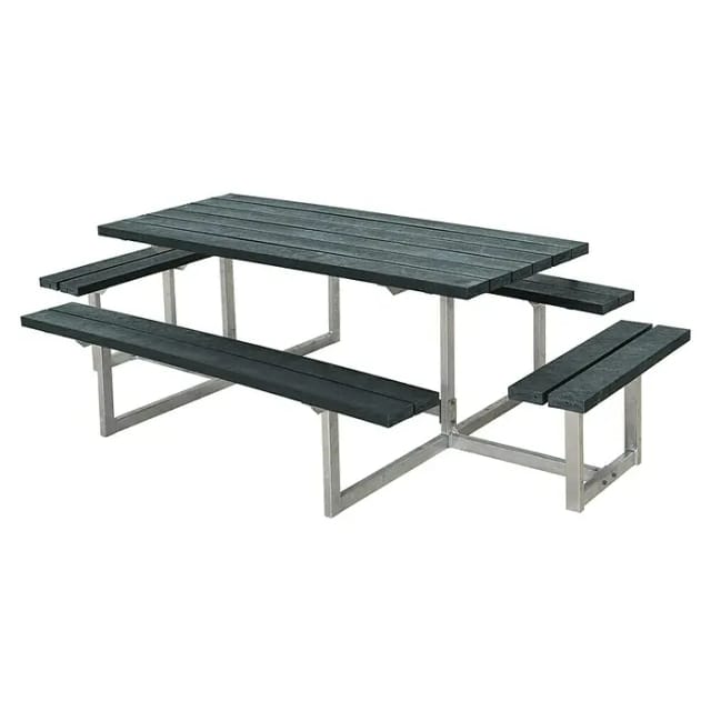 Plus Sitzgruppen-Set Basic (Grau, Stahl/ReTex, 8 Personen, ohne Rückenlehne)