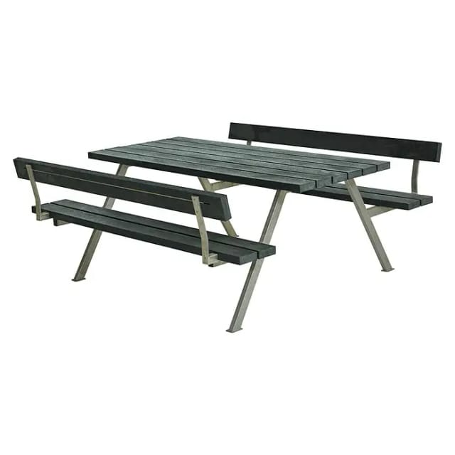 Plus Sitzgruppen-Set Alpha (Grau, Stahl/ReTex, 6 Personen, mit Rückenlehne)