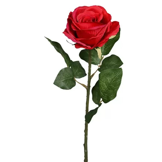 Kunstblume Rose (48 cm, Rot, Kunststoff)