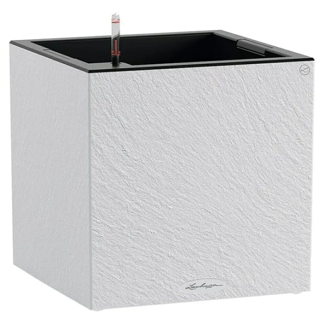 Lechuza Canto Pflanzkübel eckig Slatestone (Außenmaß (L x B x H): 40 x 40 x 40 cm, Kunststoff, Light Grey)
