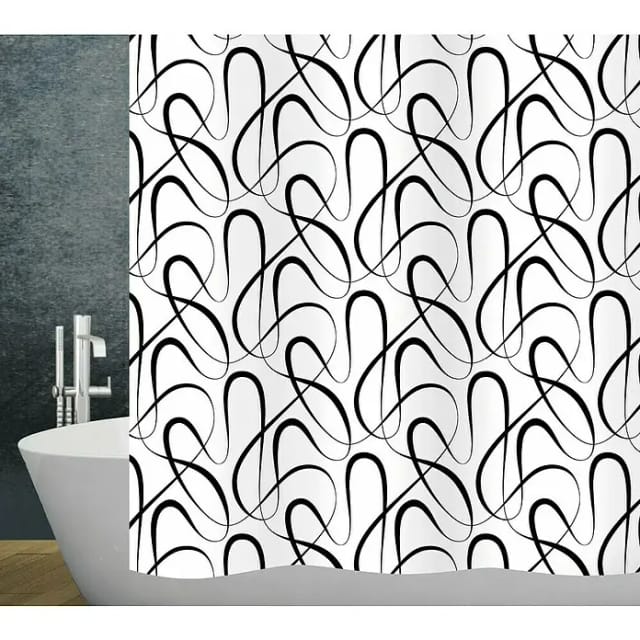 Diaqua Textil-Duschvorhang Swing (240 x 180 cm, Schwarz/Weiß)