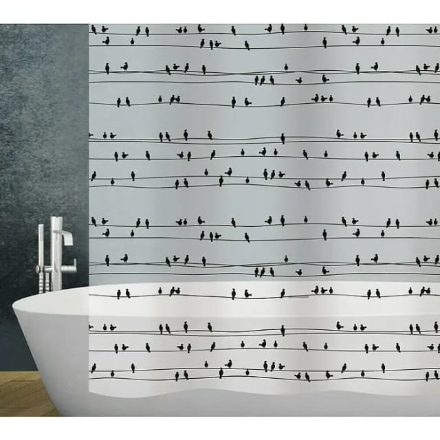 Diaqua Peva Duschvorhang Birds (B x H: 180 x 200 cm, Schwarz/Weiß)
