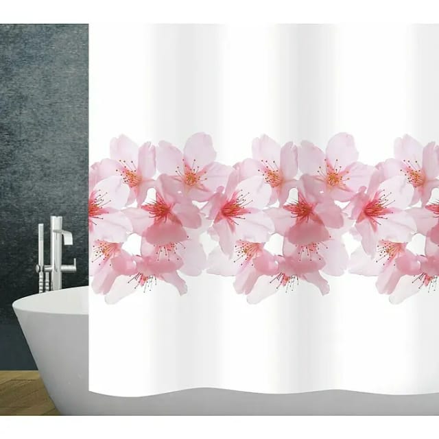 Diaqua Textil-Duschvorhang Sakura (B x H: 240 x 180 cm, Rose/Weiß)