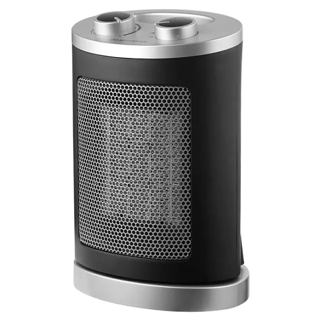 Voltomat HEATING Heizlüfter (1.000 W - 1.500 W, Schwarz, 17 x 13 x 24,5 cm)