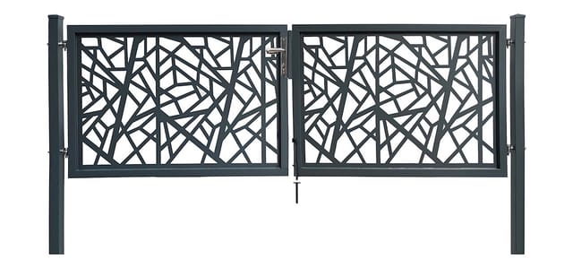 Floraworld Zauntor Amsterdam (300 x 100 cm, Anthrazit, Aluminium, Zum Einbetonieren)