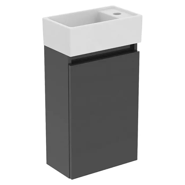 Ideal Standard Eurovit Badmöbel-Set + (37 cm, Grau, Hahnloch: Rechts)