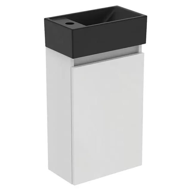Ideal Standard Eurovit Badmöbel-Set + (37 cm, Weiß/Schwarz, Hahnloch: Links)