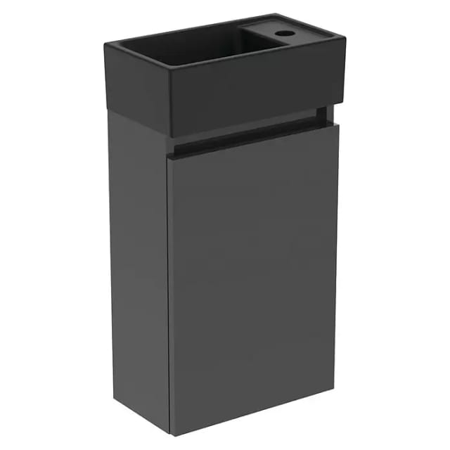 Ideal Standard Eurovit Badmöbel-Set + (37 cm, Grau/Schwarz, Hahnloch: Rechts)