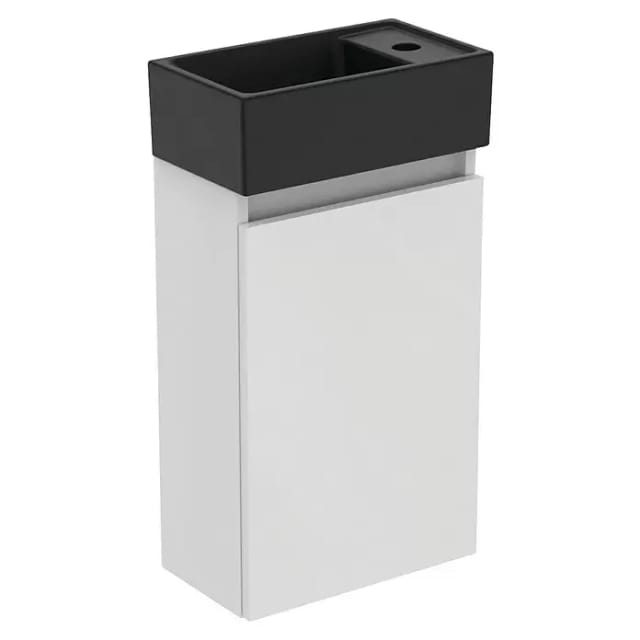 Ideal Standard Eurovit Badmöbel-Set + (37 cm, Weiß/Schwarz, Hahnloch: Rechts)