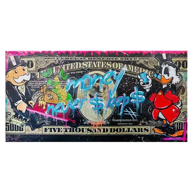 Dotcomcanvas Leinwandbild (Money Never Sleeps 3.0, B x H: 180 x 90 cm)