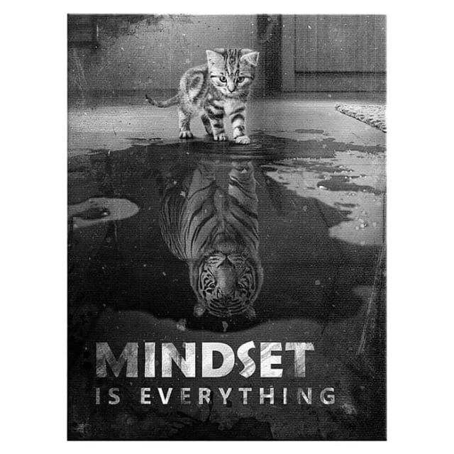 Dotcomcanvas Leinwandbild (Mindset Is Everything Tiger, B x H: 30 x 40 cm)
