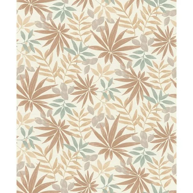 Rasch Country Charme Vliestapete Blätter (Dunkelbeige, Floral, 10,05 x 0,53 m)
