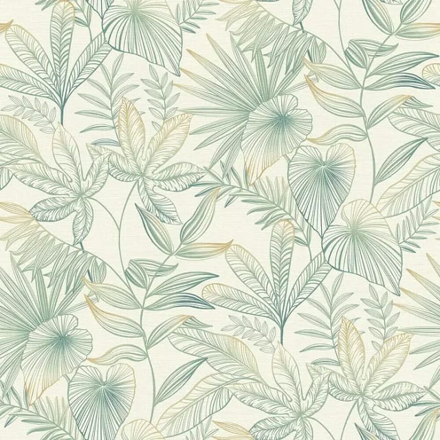 Rasch Country Charme Vliestapete Blätter (Hellgrün, Floral, 10,05 x 0,53 m)