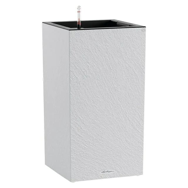 Lechuza Canto Pflanzsäule eckig Slatestone (Außenmaß (L x B x H): 30 x 30 x 56 cm, Kunststoff, Light Grey)