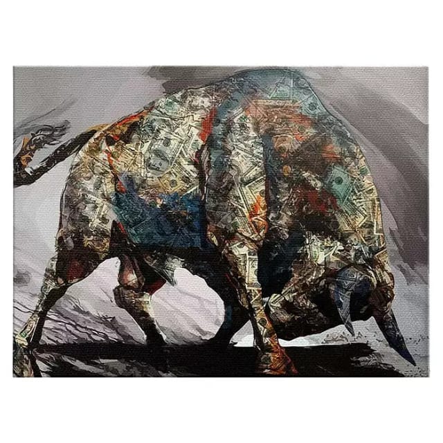 Dotcomcanvas Leinwandbild (Money Bull, B x H: 40 x 30 cm)