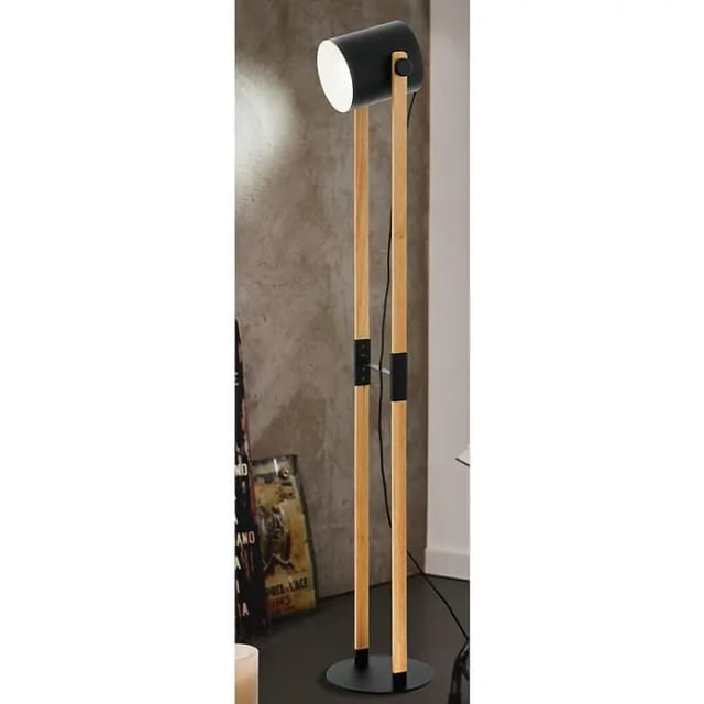 Eglo Hornwood Stehleuchte (28 W, Höhe: 140 cm, Schwarz/Creme, E27)