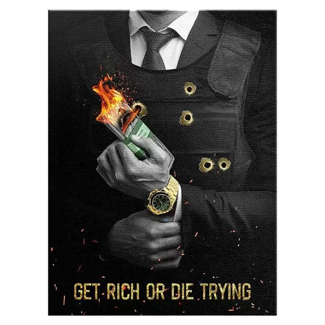 Dotcomcanvas Leinwandbild (Get Rich Or Die Trying, B x H: 30 x 40 cm)