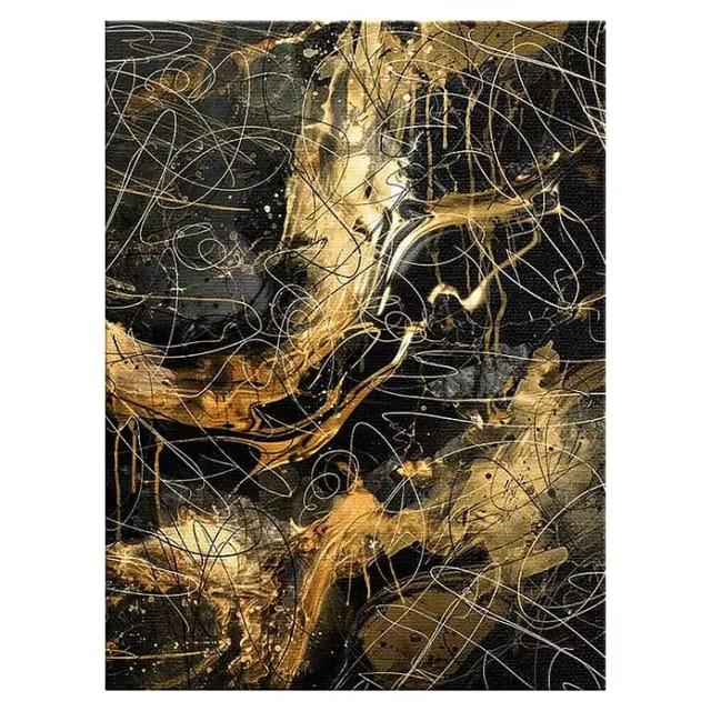 Dotcomcanvas Leinwandbild (Black Power - Abstrakt, B x H: 90 x 120 cm)