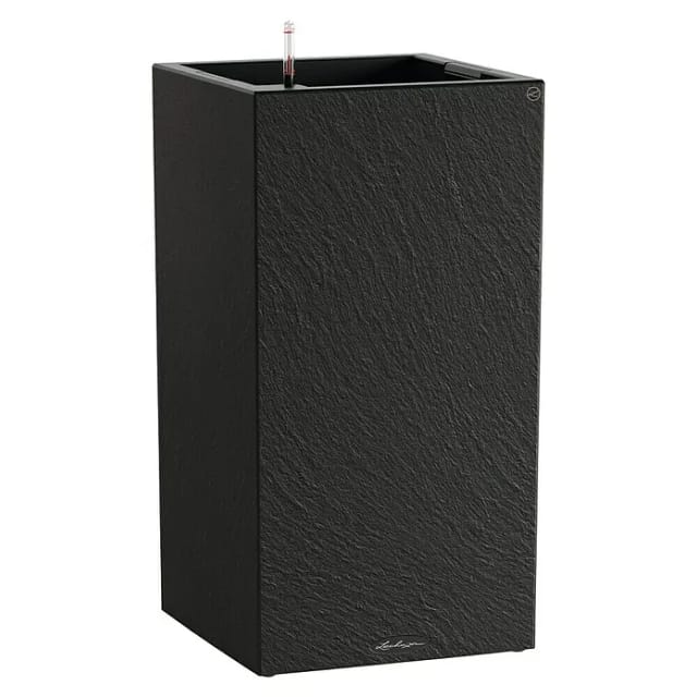 Lechuza Canto Pflanzsäule eckig Slatestone (Außenmaß (L x B x H): 40 x 40 x 76 cm, Kunststoff, Dark Grey)