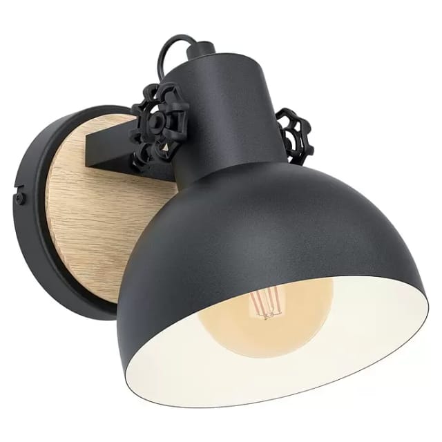 Eglo Lubenham Wandleuchte (28 W, Schwarz/Braun, E27)