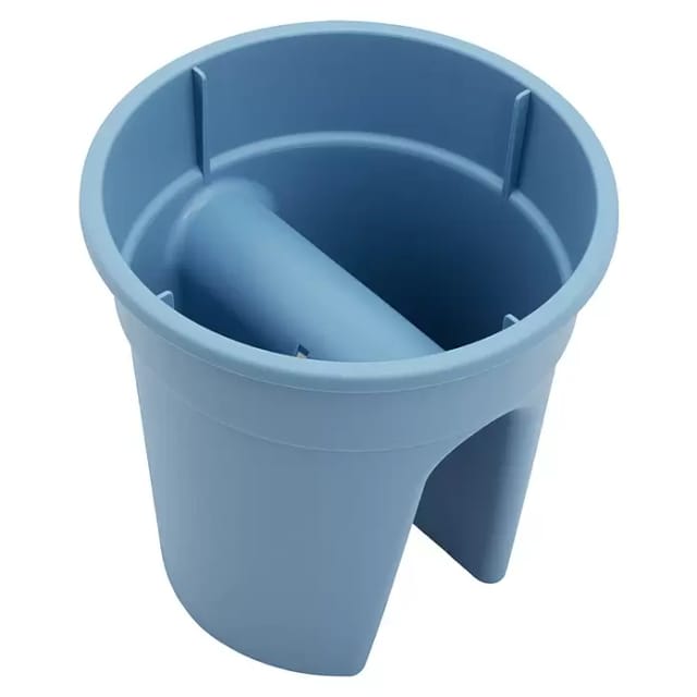 KHW Geländertopf Flowerclip (Außenmaß (Ø x H): 27 x 27,5 cm, Kunststoff, Blau)