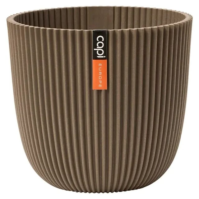 Capi Europe Pflanzgefäß Groove (Ø x H: 13 x 12 cm, Taupe)