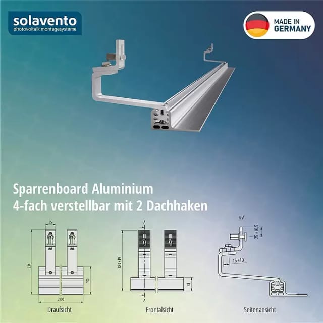 Solavento Sparrenboard (Aluminium, Geeignet für: Schrägdach)