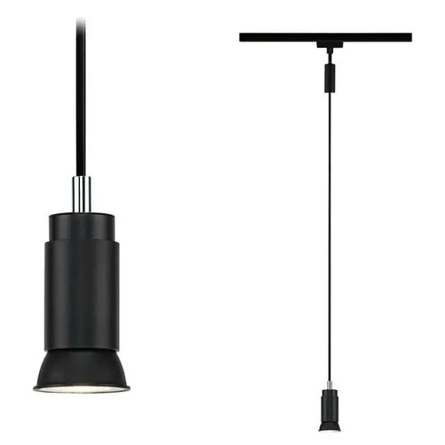 Paulmann URail Pendelleuchte Runa (Ø x H: 3,5 x 118 cm, Schwarz matt)