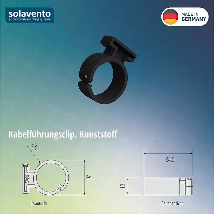 Solavento Kabelführung (Länge: 12 mm, Geeignet für: Schrägdach)