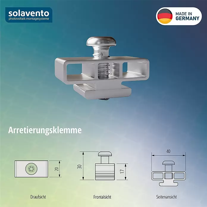 Solavento Arretierung (Aluminium, Geeignet für: Schrägdach)