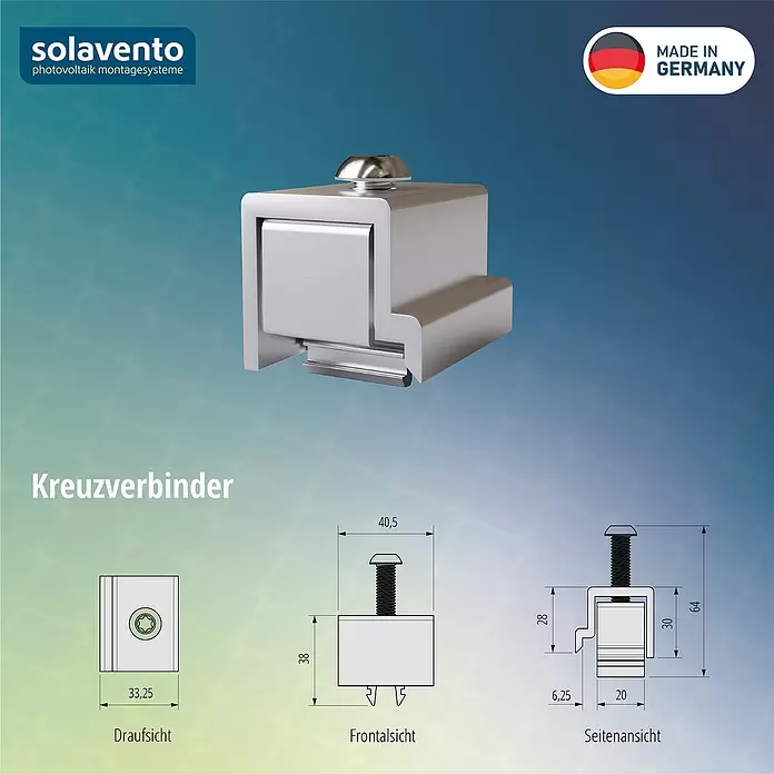 Solavento Kreuzverbinder (Aluminium, Geeignet für: Schrägdach)