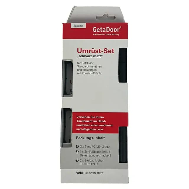 GetaDoor Umrüst-Set (Passend für: Standardinnentüren und -holzzargen mit Kunststoff-Falle)