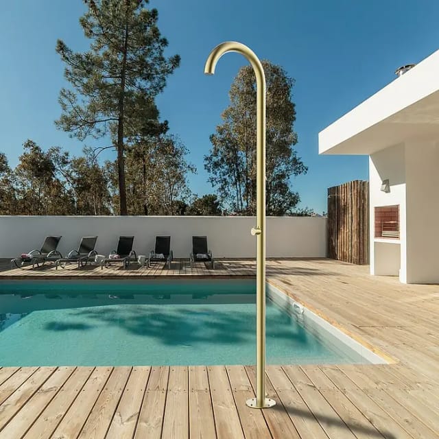 GardWell Pooldusche Curve (Höhe: 232 cm, Edelstahl, Gold)