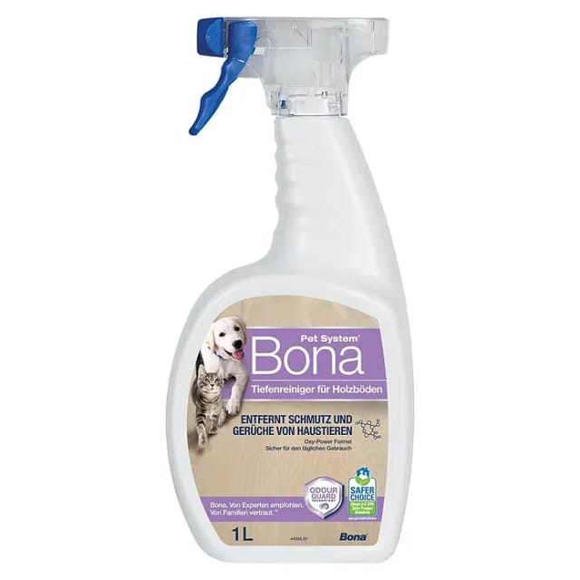 Bona Pet System Reinigungsmittel Tiefenreiniger für Holzböden (1 l, Flasche mit Sprühkopf)