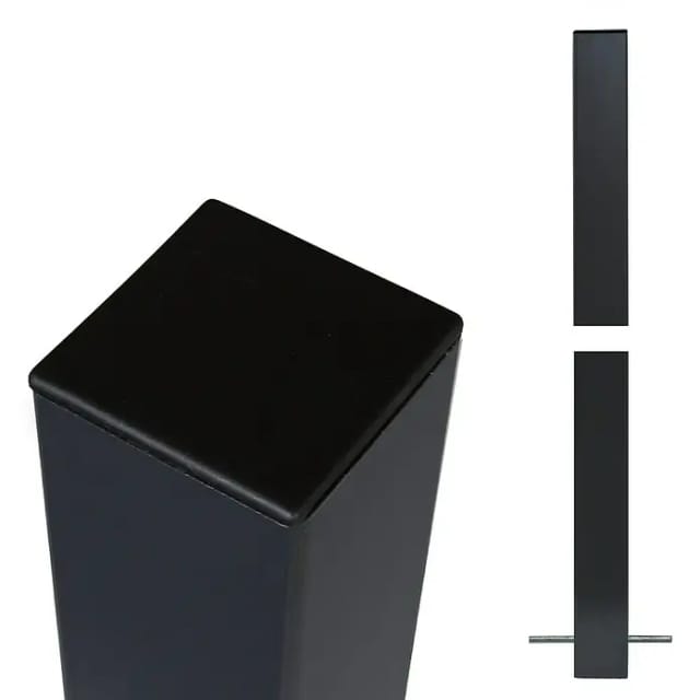 Plus Zaunpfosten zum Einbetonieren (Höhe: 186 cm, 8 x 8 cm, Grauschwarz, Stahl)
