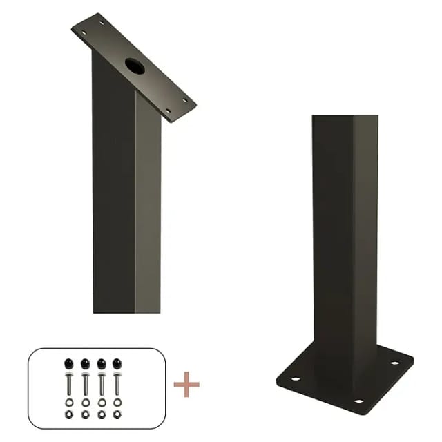 Plus Zaunpfosten mit Fuß für Treppengeländer (Höhe: 87,1 cm, Schwarz, Stahl)