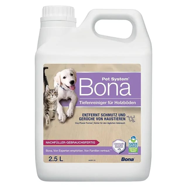 Bona Pet System Reinigungsmittel Tiefenreiniger für Holzböden (2,5 l, Kanister)