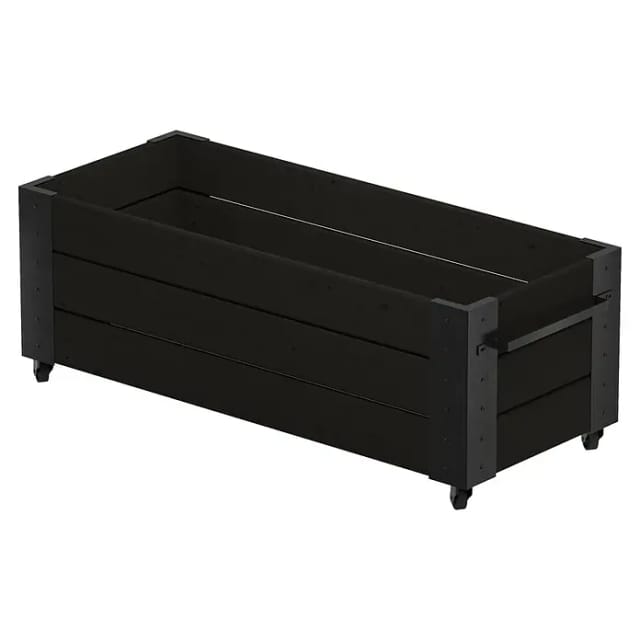 Plus Pflanzkasten Cubic (Außenmaß (L x B x H): 120 x 50 x 45 cm, Holz, Schwarz)