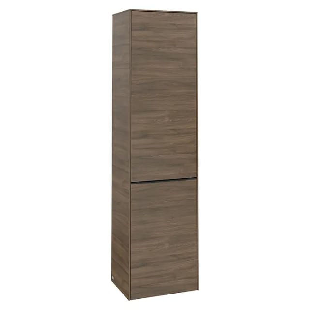 Villeroy & Boch Subway 3.0 Hochschrank (B x T x H: 40 x 36,2 x 171 cm, 1x Klappe mit Wäschekorb, 1x Tür, Arizona Oak, Farbe Griff: Volcano black, DIN