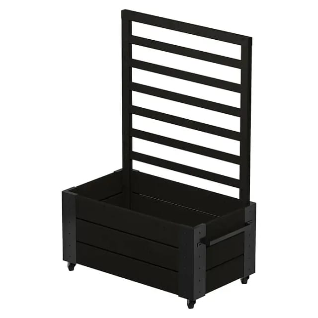 Plus Pflanzkasten Cubic mit Spalier (Außenmaß (L x B x H): 87 x 50 x 155 cm, Holz, Schwarz)