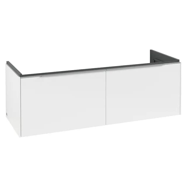 Villeroy & Boch Subway 3.0 Waschbeckenunterschrank (Pure White, Anzahl Schubladen: 2 Stk., Farbe Griff: Aluminium glänzend, B x T x H: 127,2 x 47,8 x