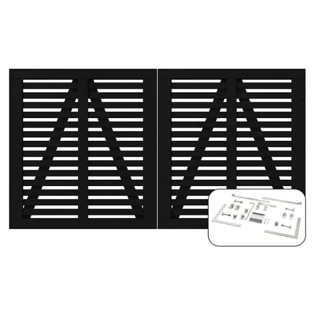 Plus Zauntor Harmoni inkl. Beschläge (200 x 107 cm, Schwarz (RAL 9005), Holz)