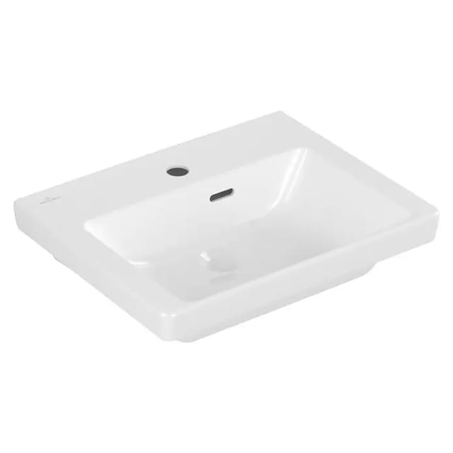 Villeroy & Boch Subway 3.0 Handwaschbecken (50 x 40 cm, Mit schmutzabweisender Glasur, Hahnloch: Mitte, Mit Überlauf, Weiß Alpin, Ungeschliffen, Wasch